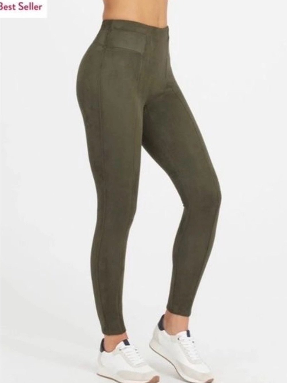 SPANX Olive Green High-Rise Ponte Leggings large